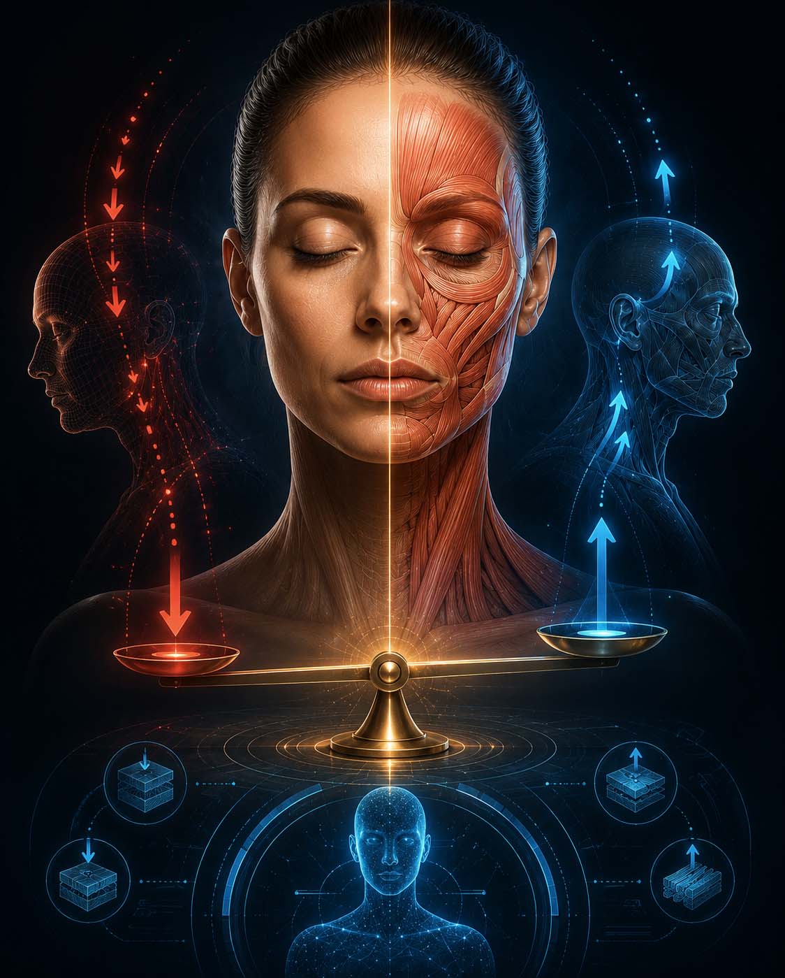 Biomechanics of aging, gravity, muscle balance and isovolumetric Myomodulation